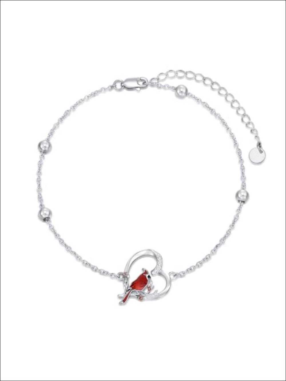 Sterling Silver Cardinal Bracelet with Lab-Grown Diamond